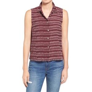 Madewell Moment Button Up in Ikat Print, XS
